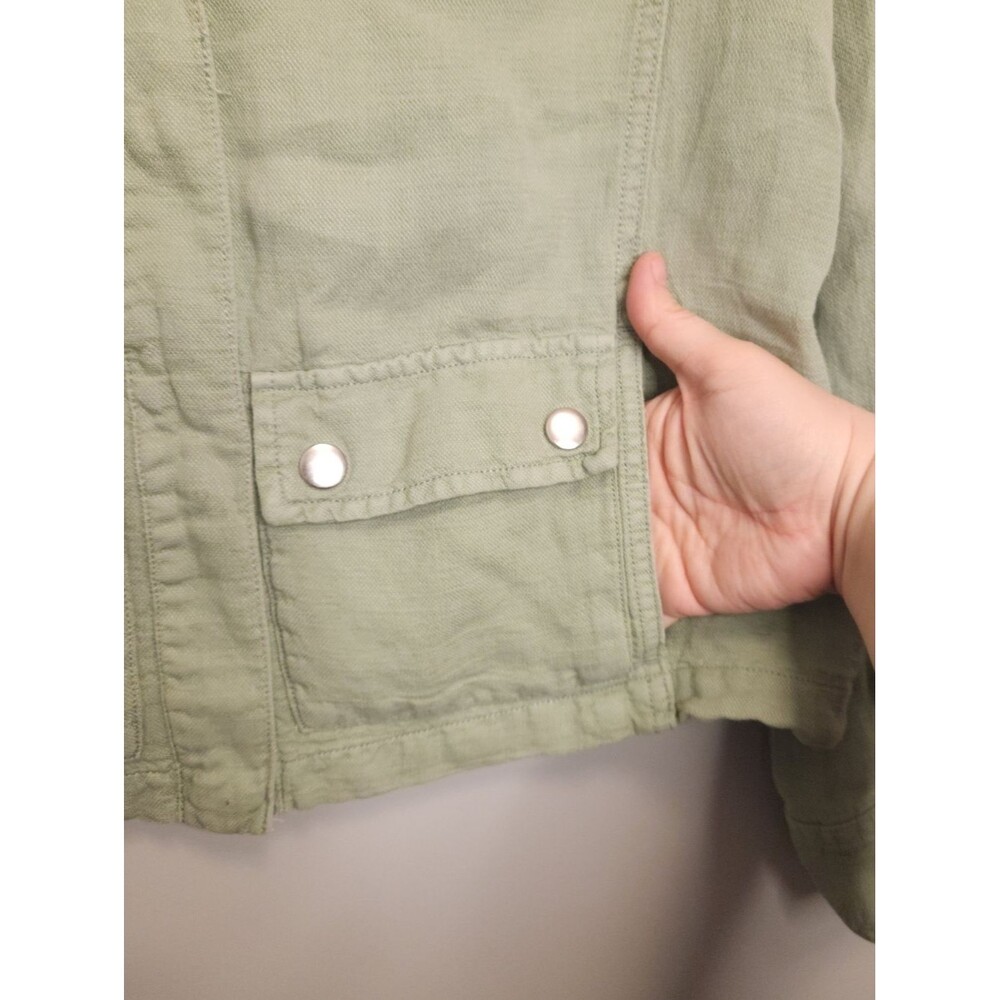 Christian Siriano Light Green Women's Linen Blend Utility Jacket Size M - Picture 4 of 12
